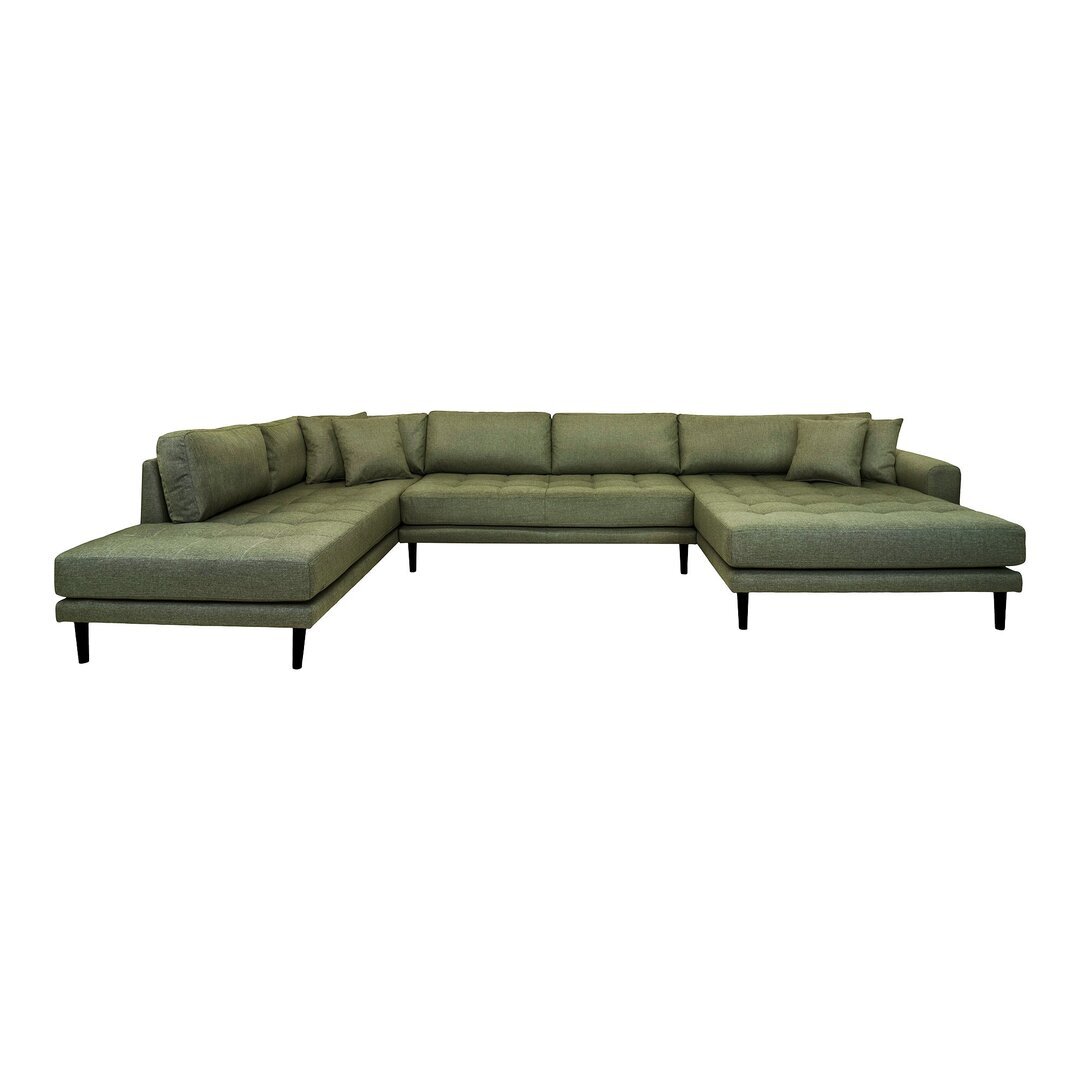 House N Lido U-Sofa Open End Right Facing Olive Green Fabric HN1020