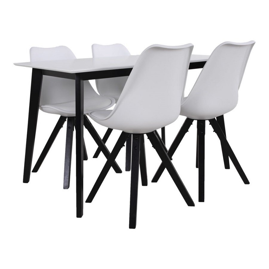 House N Vojens Dining Table - 120 cm - White / Black