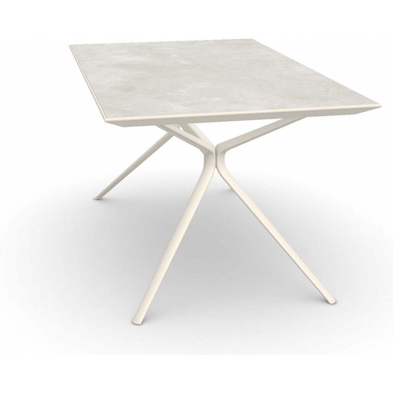 Fast Moai Outdoor Tisch Stein rechteckig - Gestell Cremeweiss / Schneeweiss