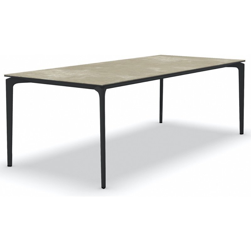 Fast AllSize Tisch mit Platte aus Feinsteinzug, Hazel - Dunkelblau