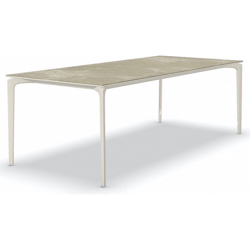 Fast AllSize Tisch mit Platte aus Feinsteinzug, Hazel - Cremeweiss