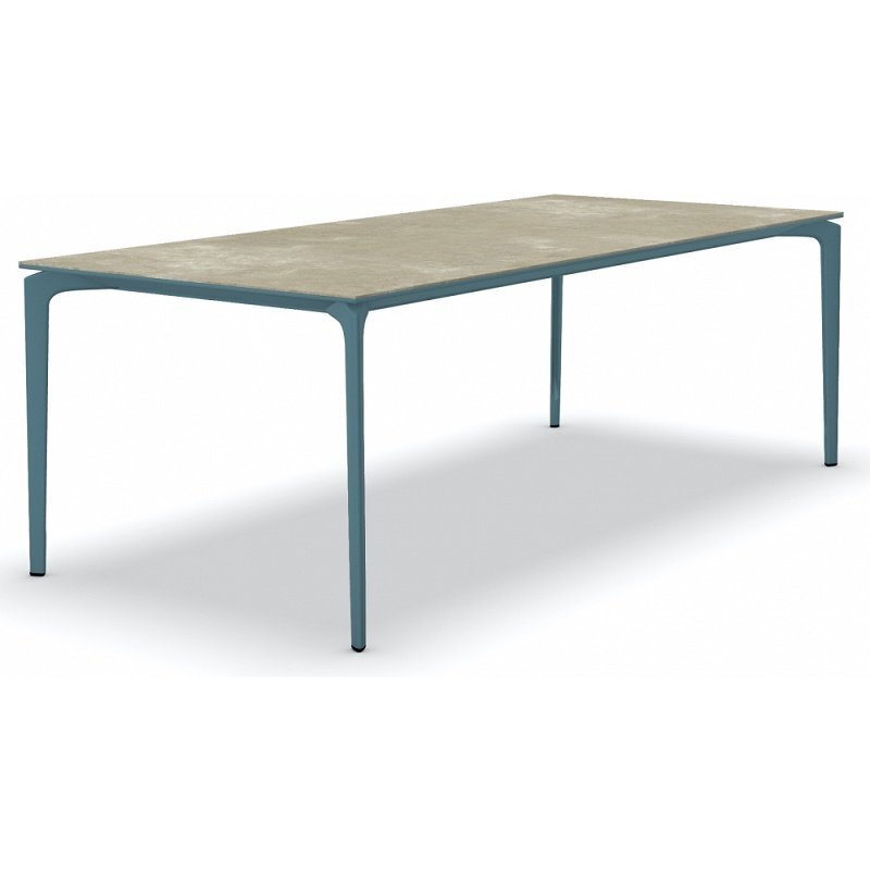 Fast AllSize Tisch mit Platte aus Feinsteinzug, Hazel - Öl Blau