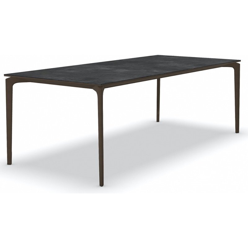 Fast AllSize Tisch mit Platte aus Feinsteinzug, Night - Dunkelbraun