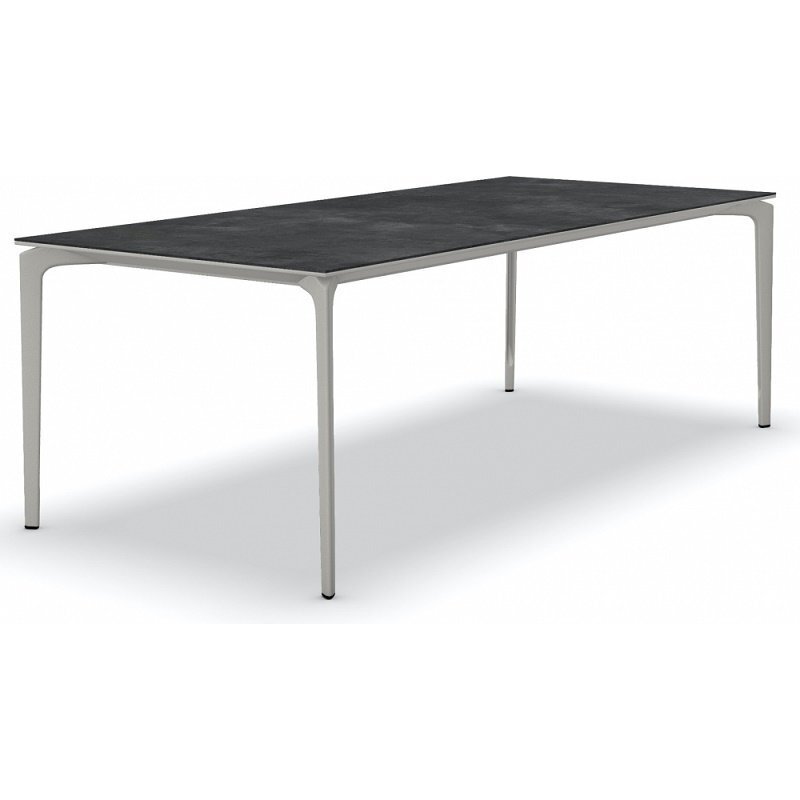 Fast AllSize Tisch mit Platte aus Feinsteinzug, Night - Eisengrau