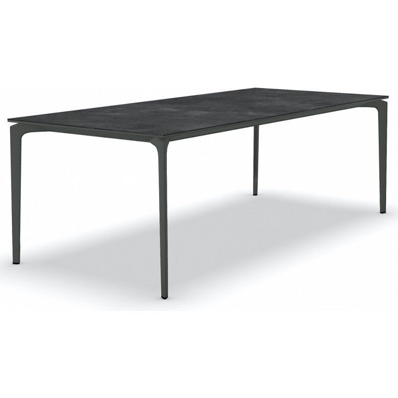 Fast AllSize Tisch mit Platte aus Feinsteinzug, Night - Metallgrau