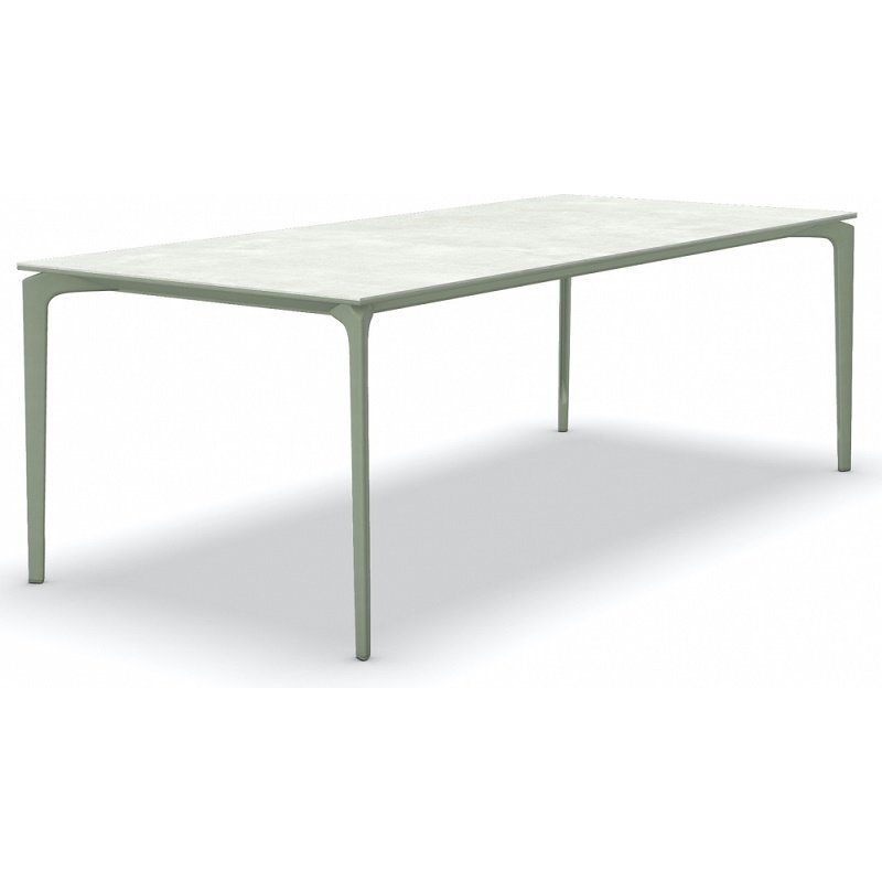Fast AllSize Tisch mit Platte aus Feinsteinzug, Snow-Grüner Tee