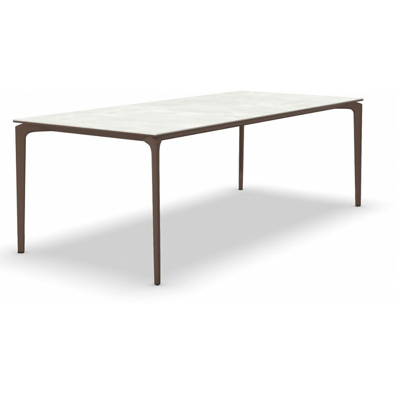Fast AllSize Tisch mit Platte aus Feinsteinzug, Snow-Maracuja