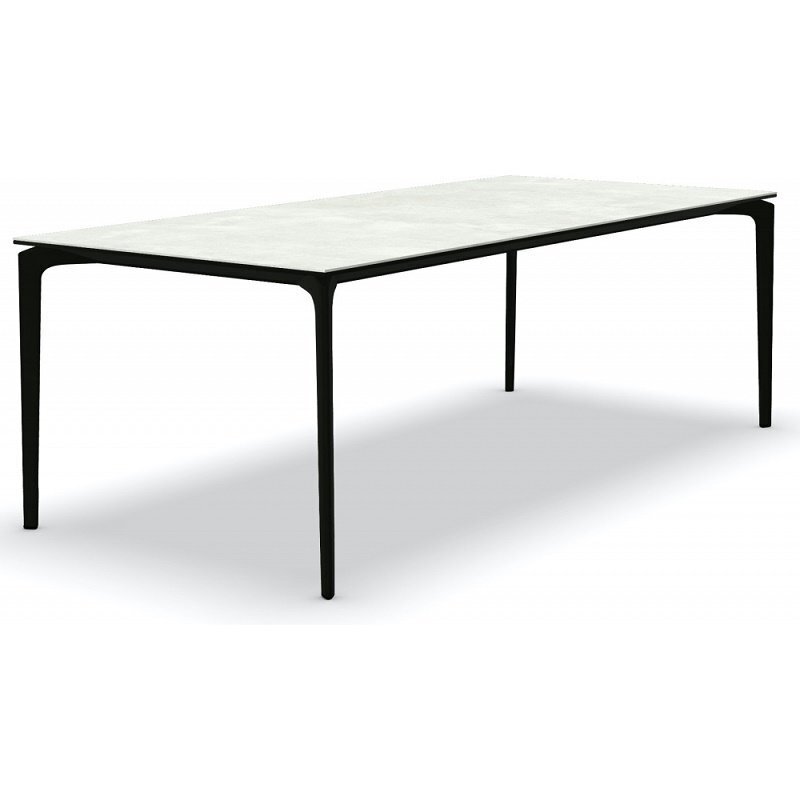 Fast AllSize Tisch mit Platte aus Feinsteinzug, Snow-Schwarz