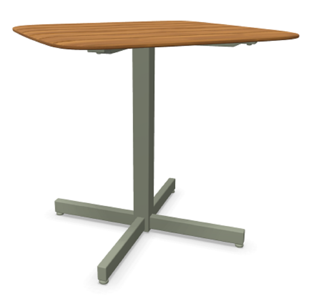 EMU Shine Tisch quadratish Tischplatte Teak 79x79-37 Metall Grau, 82 Holz Teak
