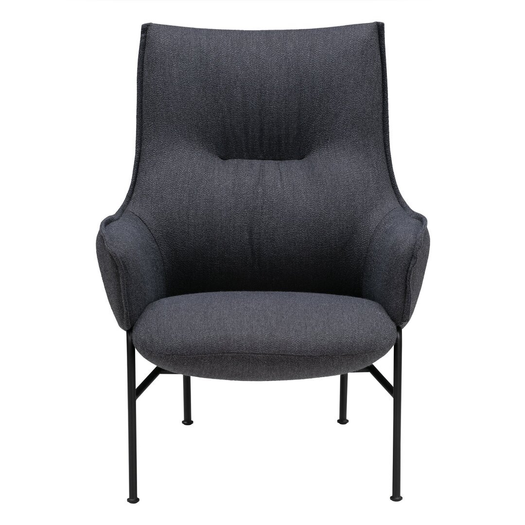 Wendelbo Aloe high back chair - Loungesessel - Black powder coated steel - Monta col. 08