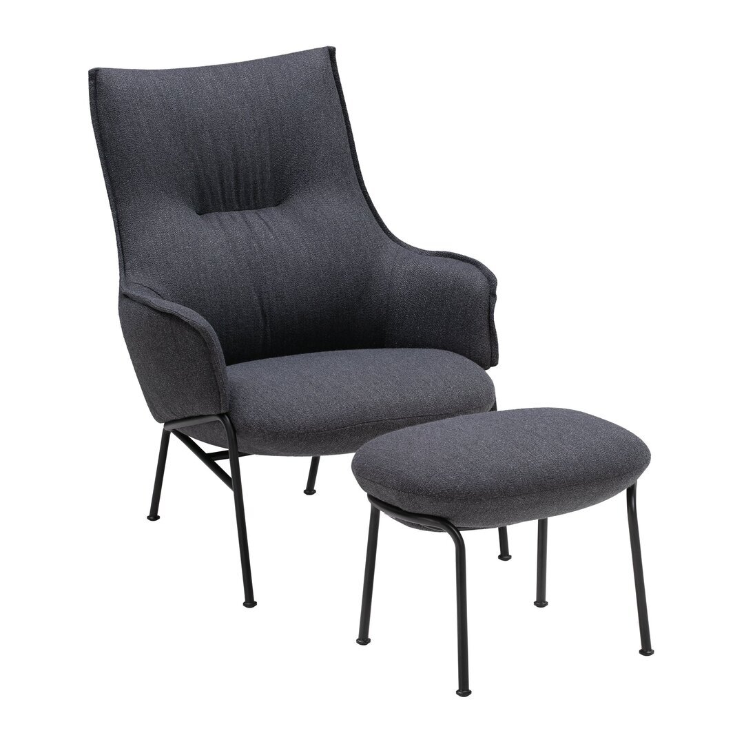 Wendelbo Aloe high back chair - Loungesessel - Black powder coated steel - Monta col. 08