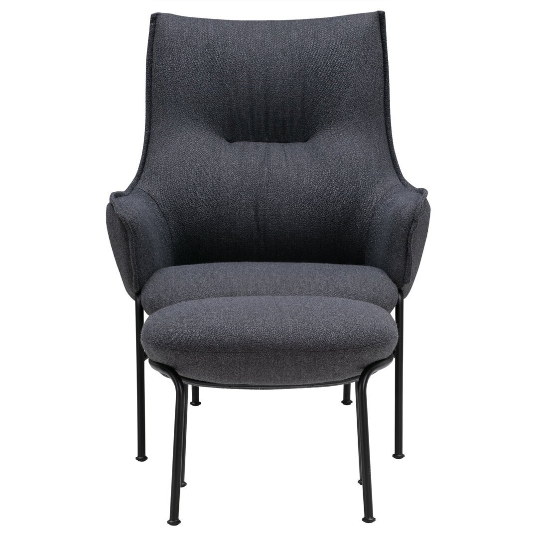 Wendelbo Aloe high back chair - Loungesessel - Black powder coated steel - Monta col. 08