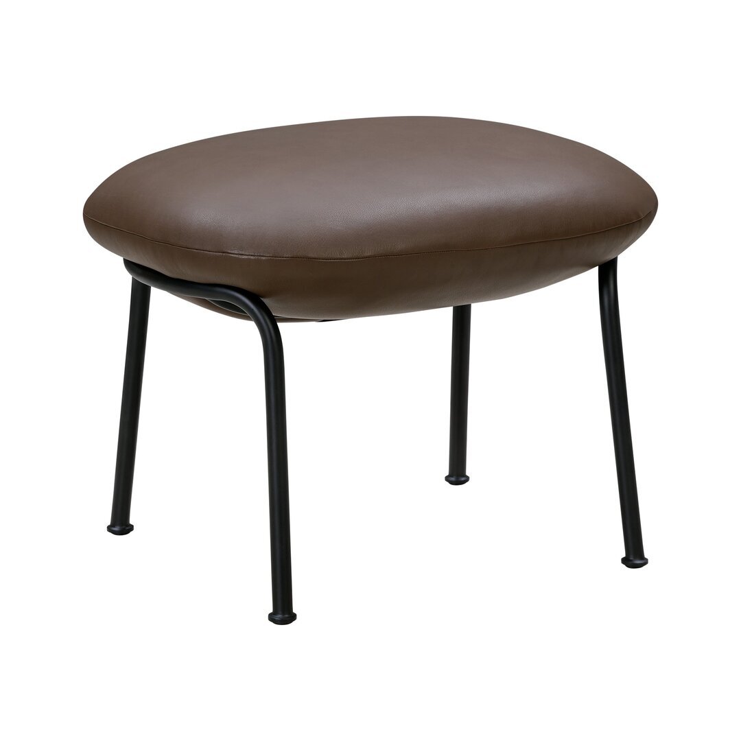 Wendelbo Aloe stool - Hocker mit Sitzpolster - Black powder coated steel - Parma Marrone