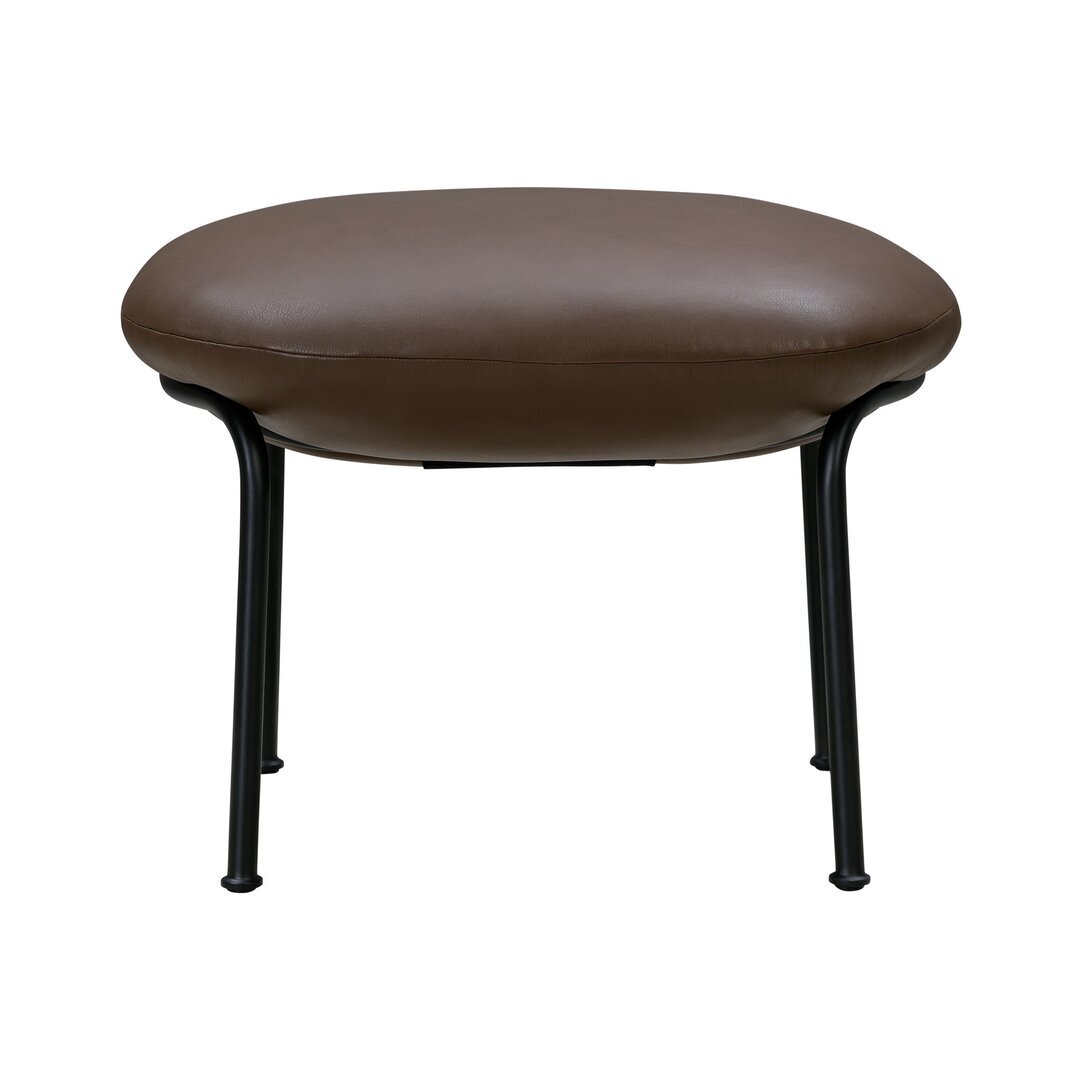Wendelbo Aloe stool - Hocker mit Sitzpolster - Black powder coated steel - Parma Marrone