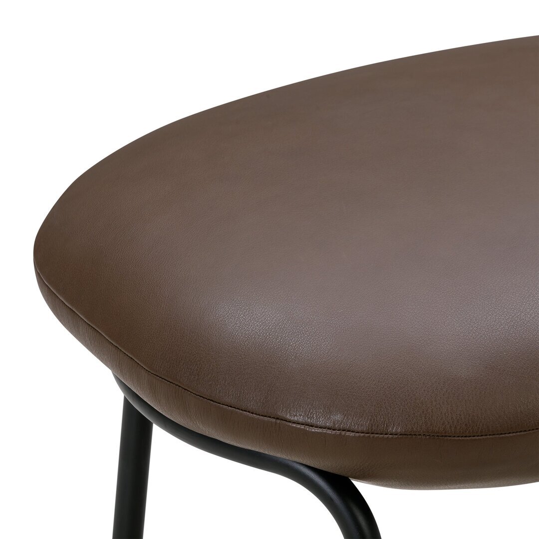 Wendelbo Aloe stool - Hocker mit Sitzpolster - Black powder coated steel - Parma Marrone