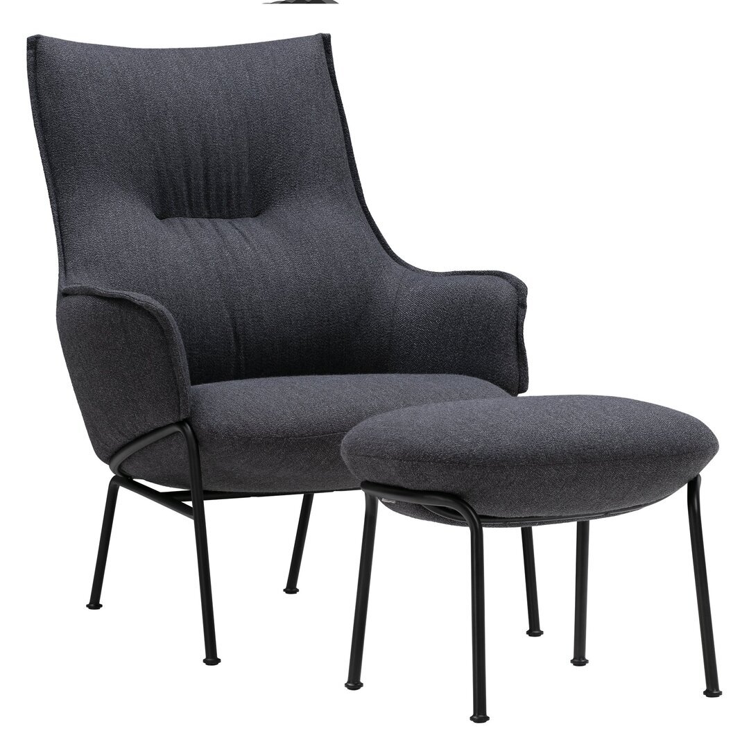 Wendelbo Aloe stool - Hocker mit Sitzpolster - Black powder coated steel - Monta col. 08