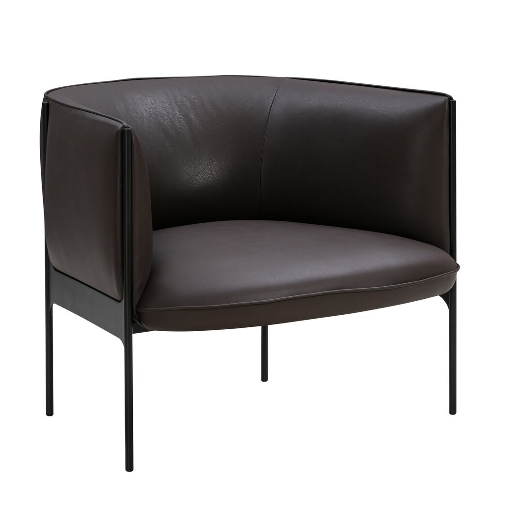 Wendelbo Sepal Lounge Chair - Sessel - Black Powder Coated Steel - Parma Mocca
