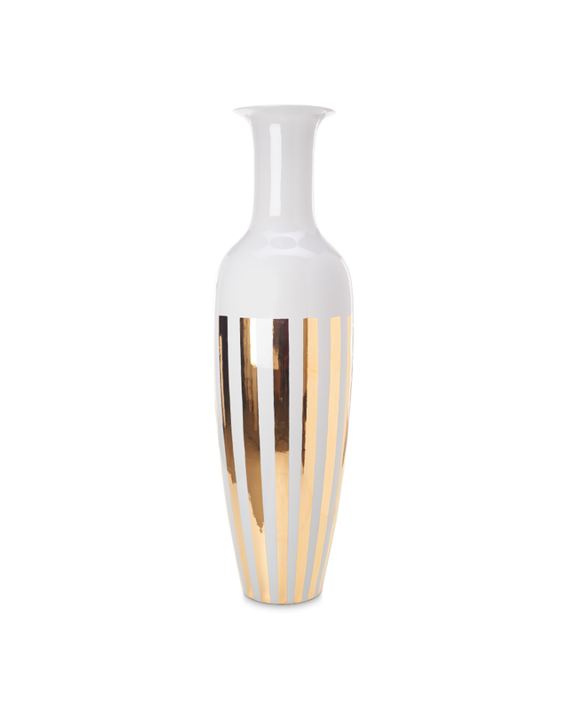 Pols Potten Gold Crosses / Stripes Vase - Stripes 