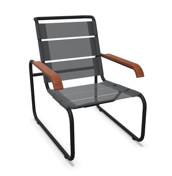 Thonet S 35 N Thonet All Seasons | Freischwinger- ThonetProtect warmgrau (TS 3005), Gewebe schwarz