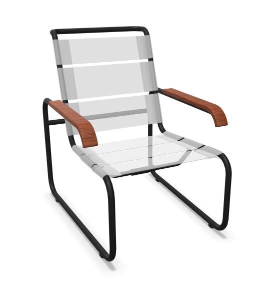 Thonet S 35 N Thonet All Seasons | Freischwinger- ThonetProtect warmgrau (TS 3005), Gewebe schwarz