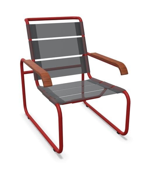 Thonet S 35 N Thonet All Seasons | Freischwinger- ThonetProtect tomatenrot (RAL 3013), Gewebe schwarz
