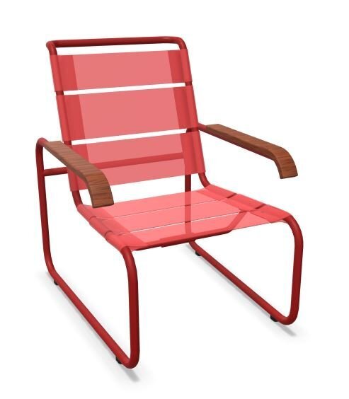 Thonet S 35 N Thonet All Seasons | Freischwinger- ThonetProtect tomatenrot (RAL 3013), Gewebe kirsche