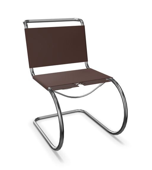 Thonet S 533 L | Freischwinger- geschnürt, Kernleder schlammgrau