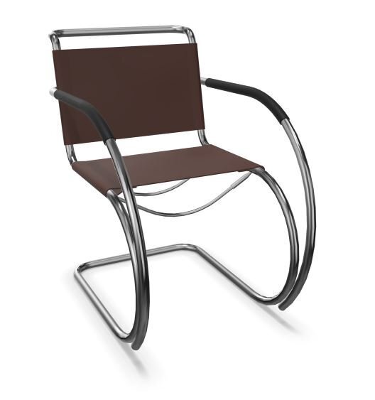 Thonet S 533 LF | Freischwinger mit Armlehnen- Standard, Kernleder schokolade