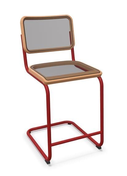 Thonet S 32 NHT | Thekenhocker- Gestell tomatenrot (TS 3013) lackiert