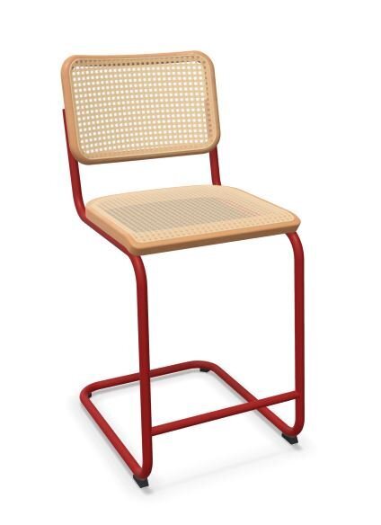 Thonet S 32 VHT | Thekenhocker- Gestell tomatenrot (TS 3013) lackiert