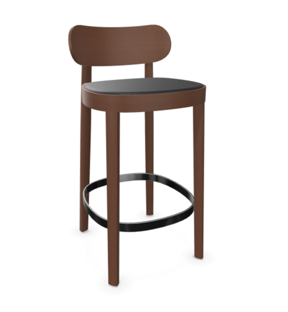 Thonet 118 SPHT-Buche Nussbaum (TP 24) gebeizt I-Nussbaum (TP 24) gebeizt I-LEDER I - Nero 622