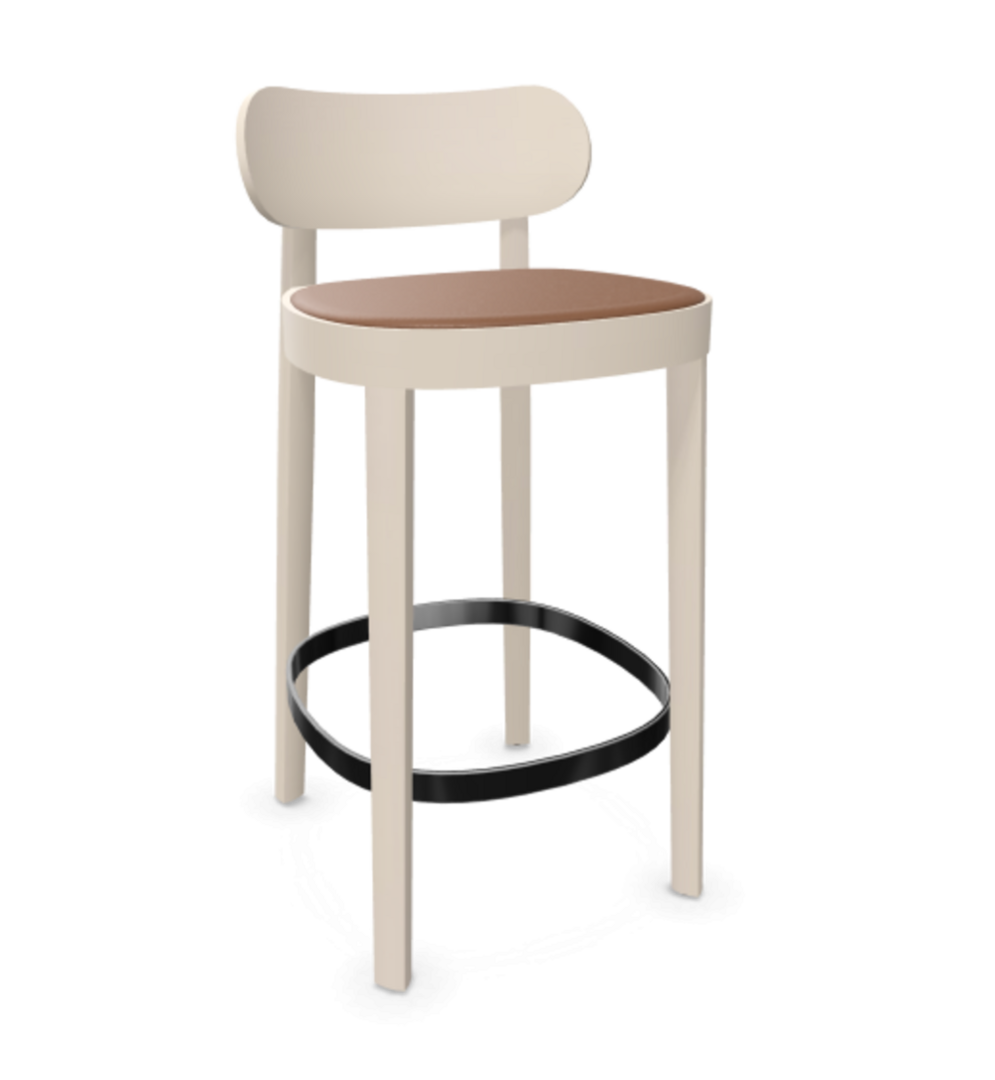 Thonet 118 SPHT-Buche Weiß (TP 200) lasiert gebeizt II-Weiß (TP 200) lasiert gebeizt II-LEDER I - New Cognac 680