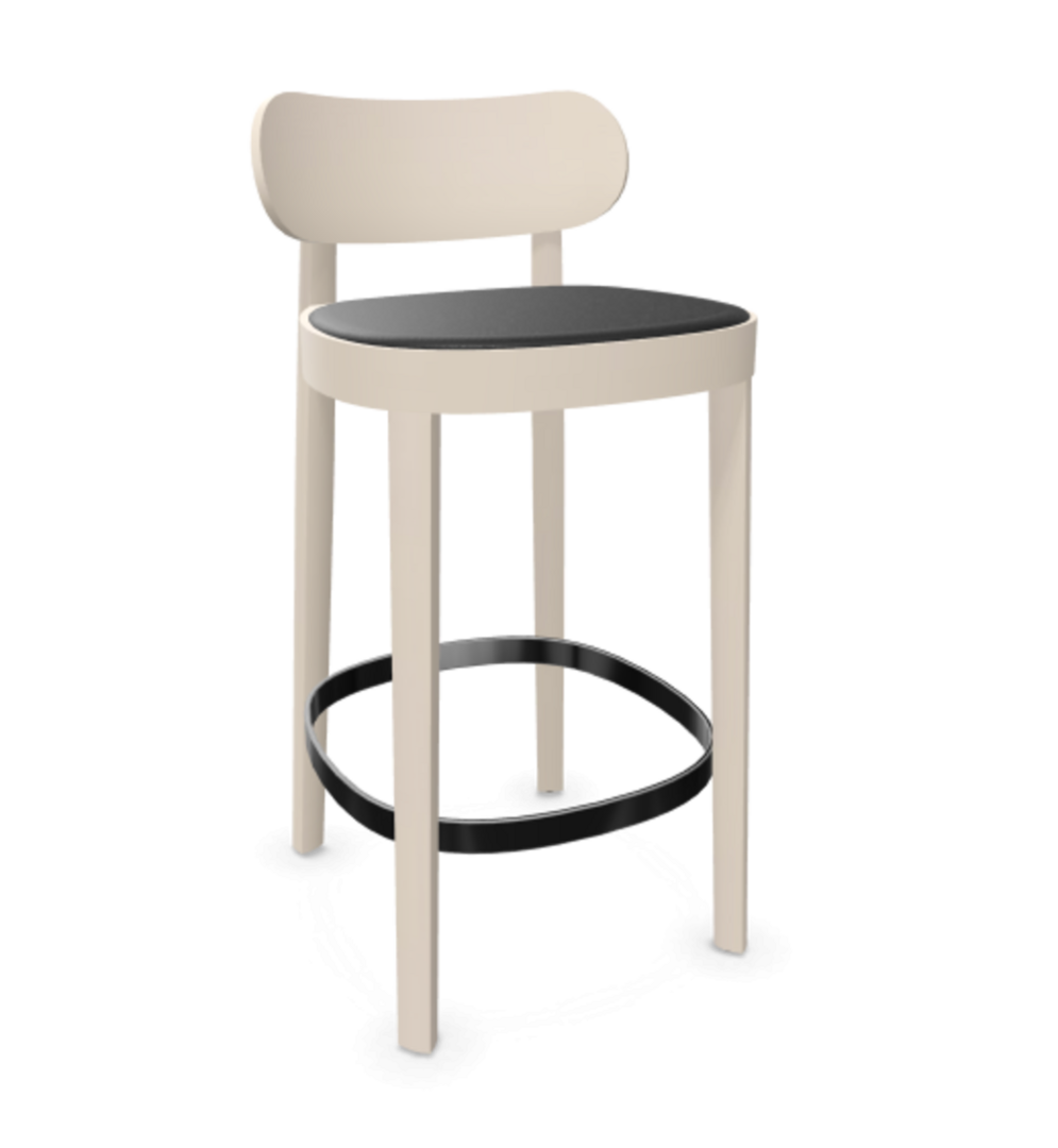 Thonet 118 SPHT-Buche Weiß (TP 200) lasiert gebeizt II-Weiß (TP 200) lasiert gebeizt II-LEDER I - Nero 622