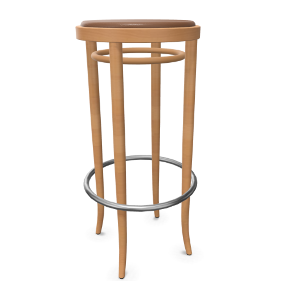 Thonet 204 PH | Barhocker - Buche Natur (TP 17) - LEDER I - New Cognac 680