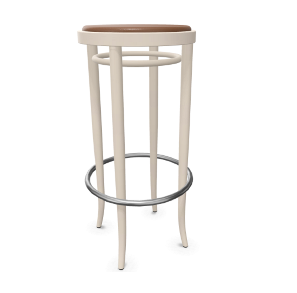 Thonet 204 PH | Barhocker - Buche Weiß (TP 200) - LEDER I - New Cognac 680