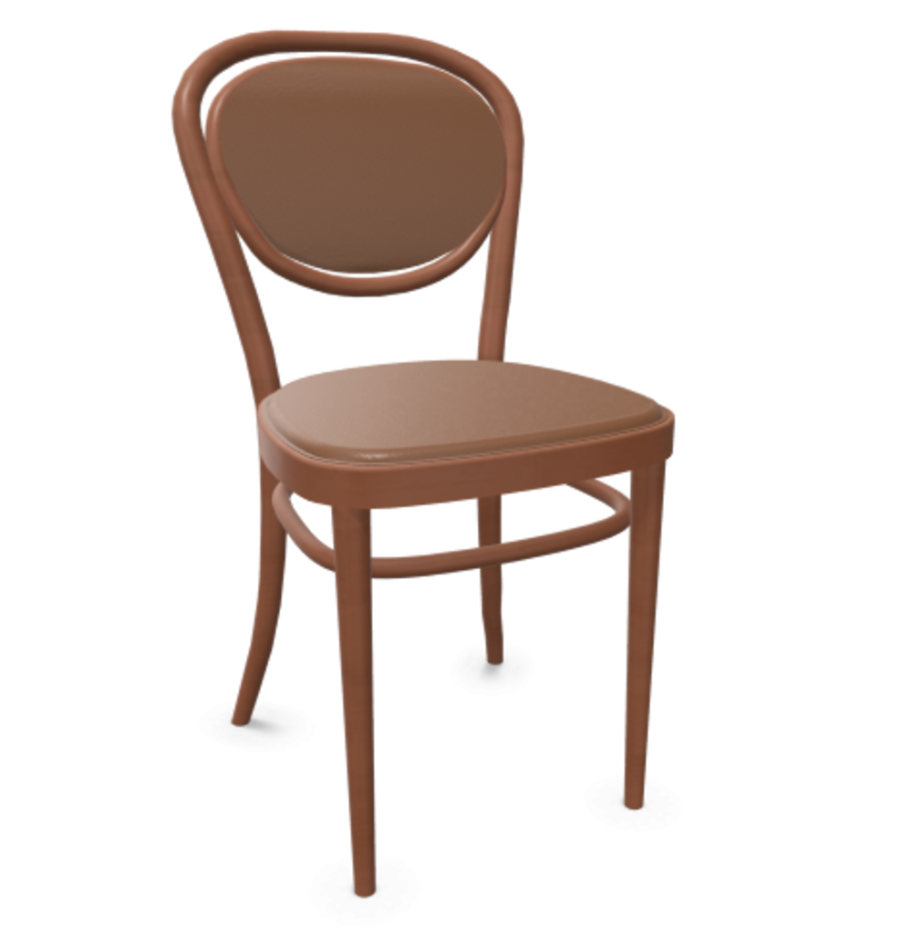 Thonet 215 P | Bugholzstuhl - Buche Kirschbaum (TP 44) - LEDER I - New Cognac 680