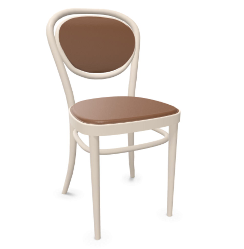 Thonet 215 P | Bugholzstuhl - Buche Weiß (TP 200) - LEDER I - New Cognac 680