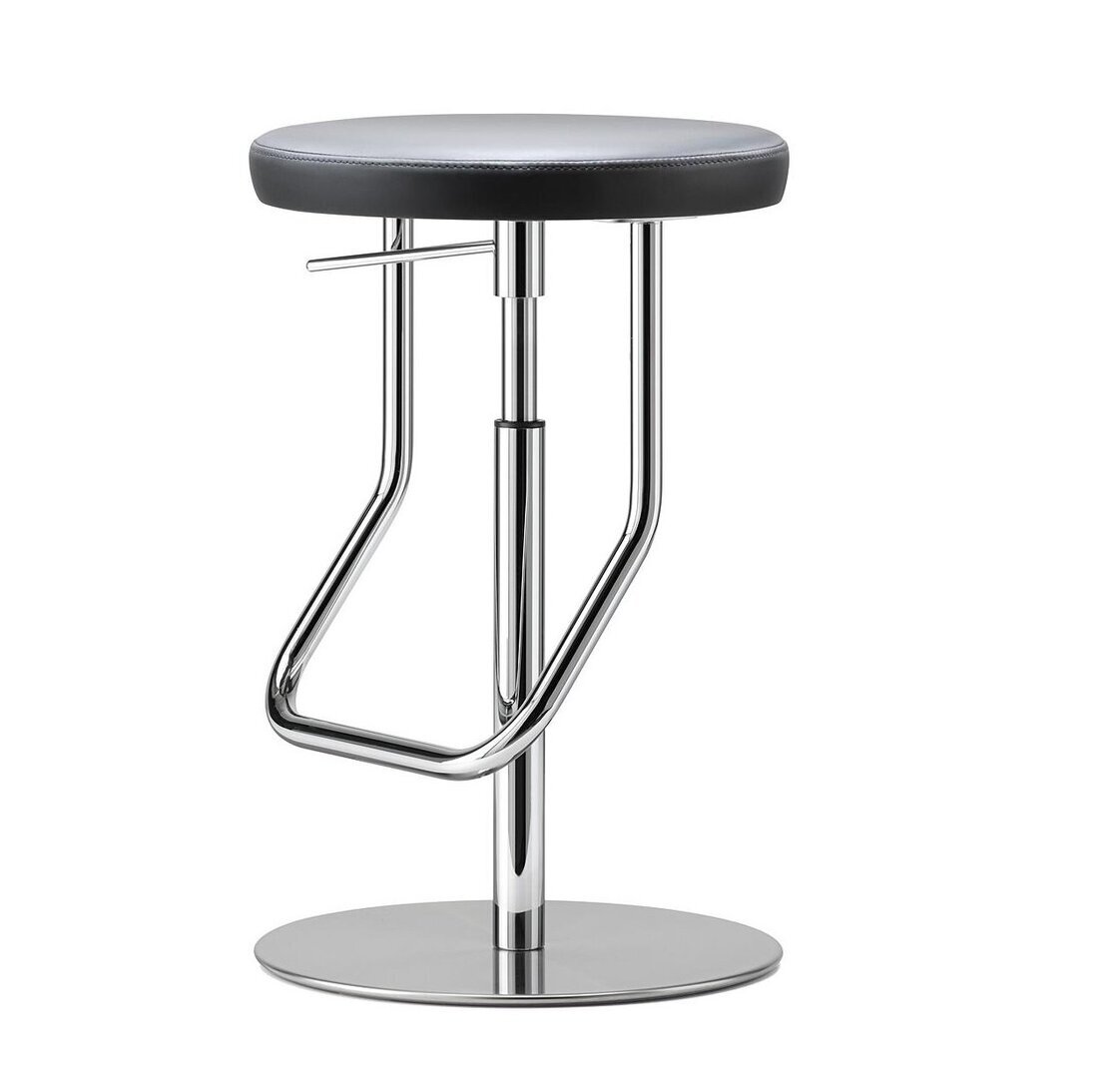 Thonet S 123 PH | Barhocker-LEDER I - Nero 622
