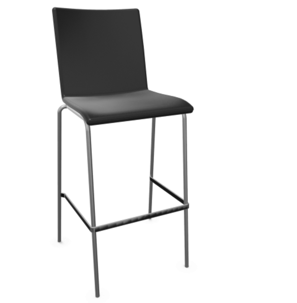 Thonet S 162 PVH-Chrom-LEDER I - Nero 622