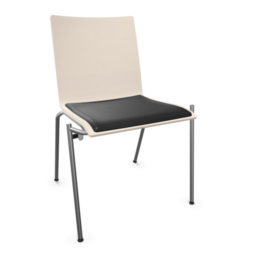Thonet S 162 SP | Stahlrohrstuhl - Buche Weiß (TP 200) lasiert gebeizt II - LEDER I - Nero 622