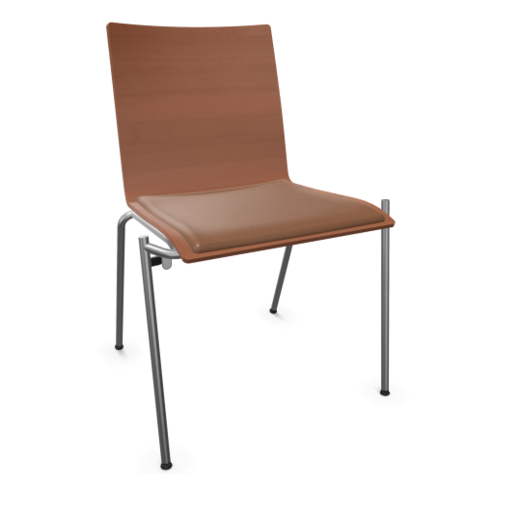 Thonet S 162 SP | Stahlrohrstuhl - Buche Kirschbaum (TP 44) gebeizt I - LEDER I - New Cognac 680