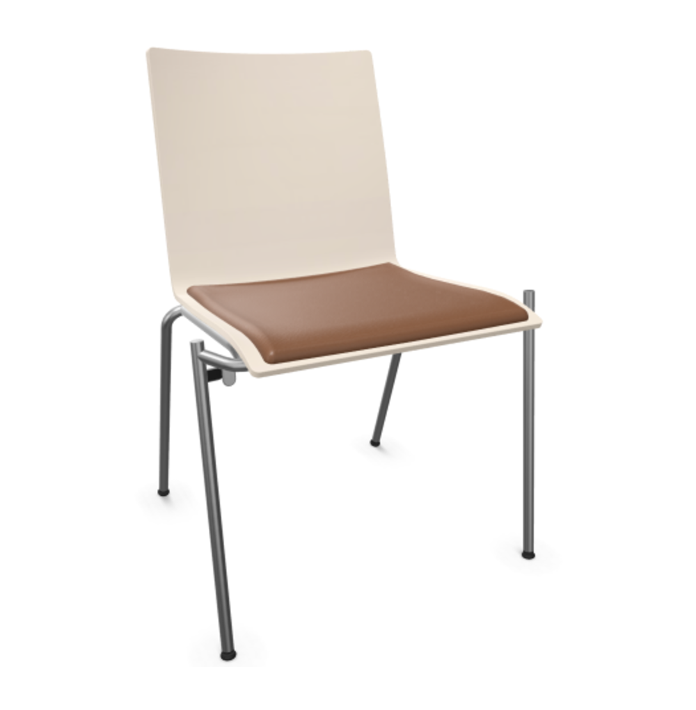 Thonet S 162 SP | Stahlrohrstuhl - Buche Weiß (TP 200) lasiert gebeizt II - LEDER I - Nero 622