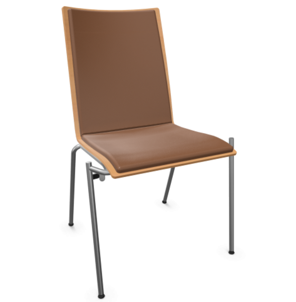 Thonet S 164 P-Buche Natur (TP 17) gebeizt I-LEDER I - New Cognac 680