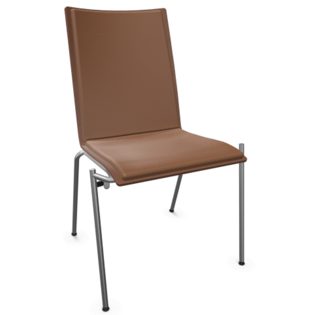Thonet S 164 P-Buche Nussbaum (TP 24) gebeizt I-LEDER I - New Cognac 680