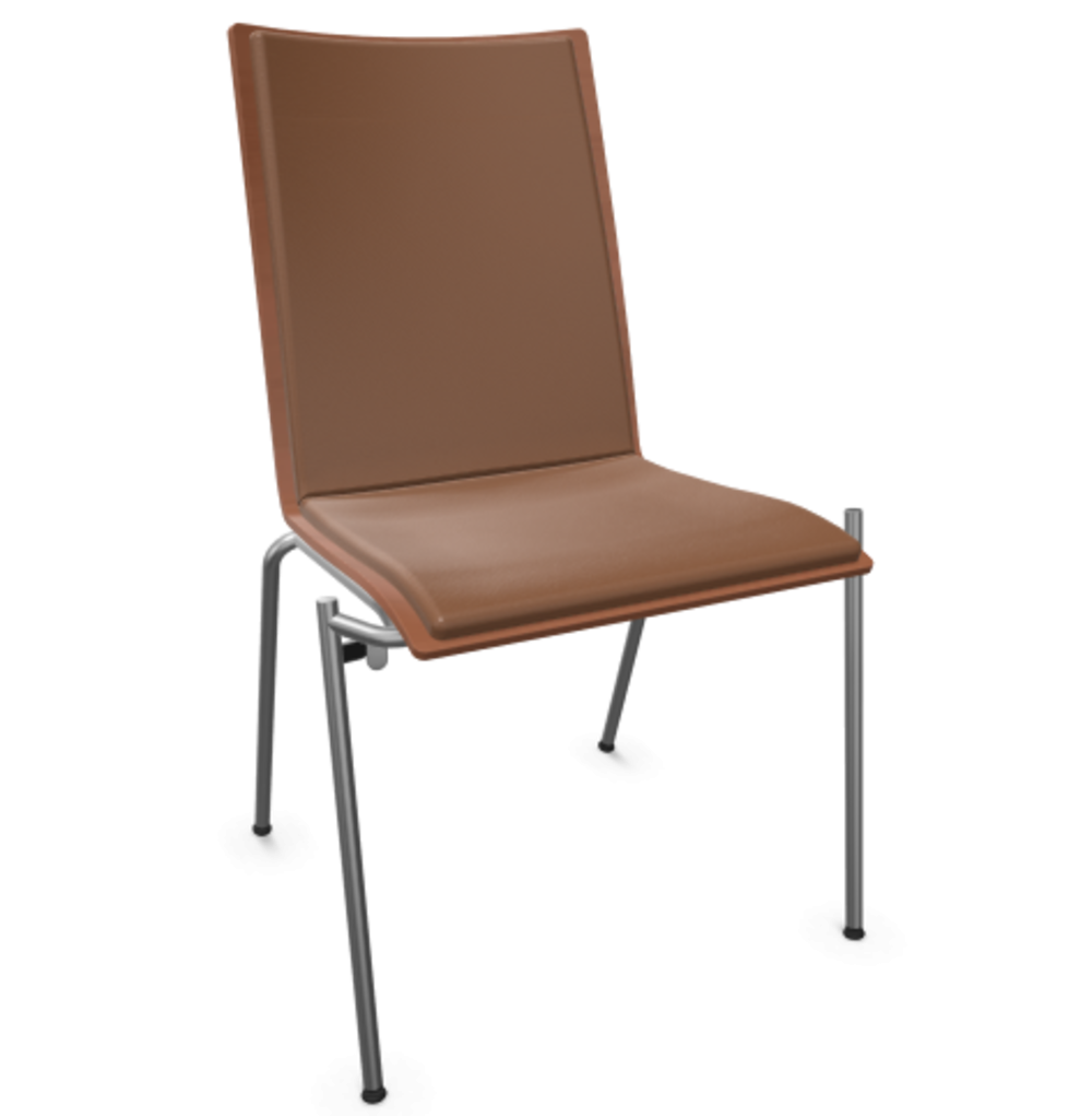 Thonet S 164 P-Buche Kirschbaum (TP 44) gebeizt I-LEDER I - New Cognac 680