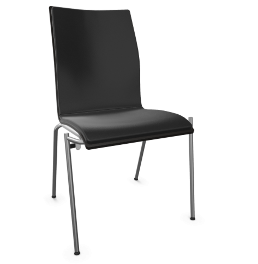 Thonet S 168 P-Buche Schwarz (TP 29) gebeizt I-LEDER I - Nero 622
