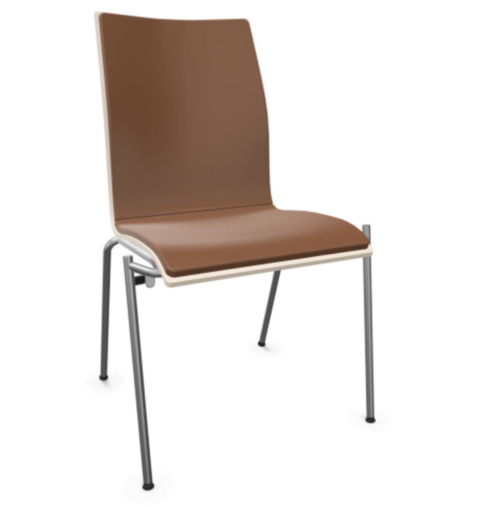 Thonet S 168 P-Buche Weiß (TP 200) lasiert gebeizt II-LEDER I - New Cognac 680
