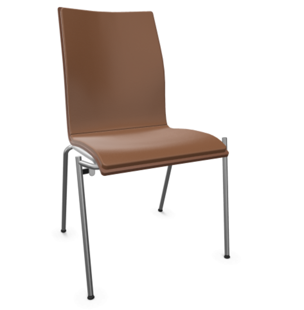 Thonet S 168 P-Buche Nussbaum (TP 24) gebeizt I-LEDER I - New Cognac 680