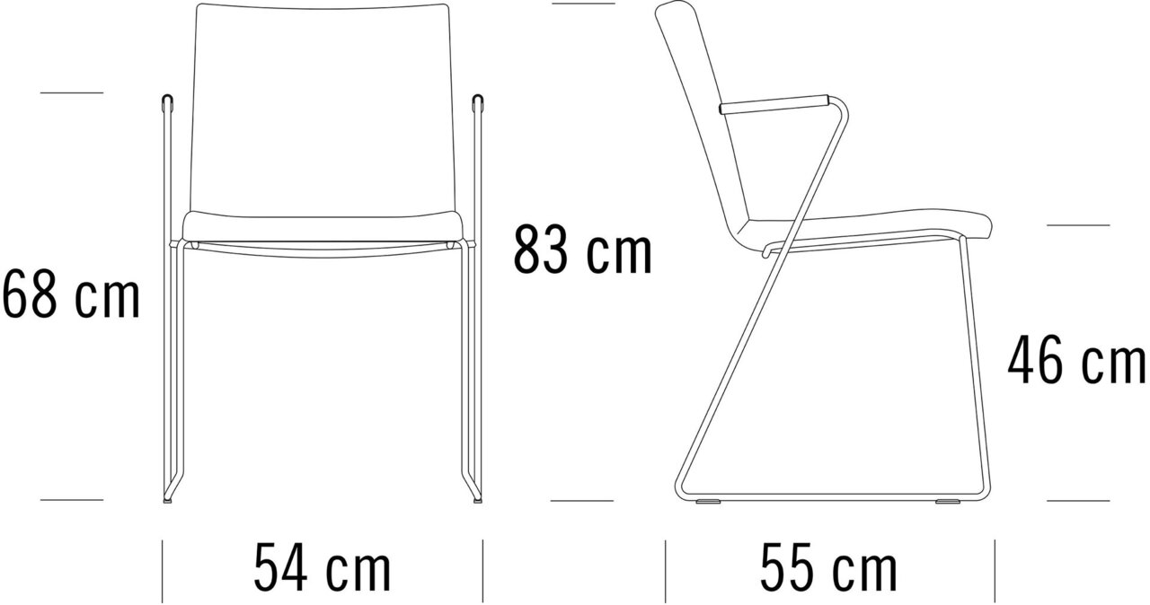 Thonet S 182 PVFST | Stahldrahtstuhl mit Armlehnen