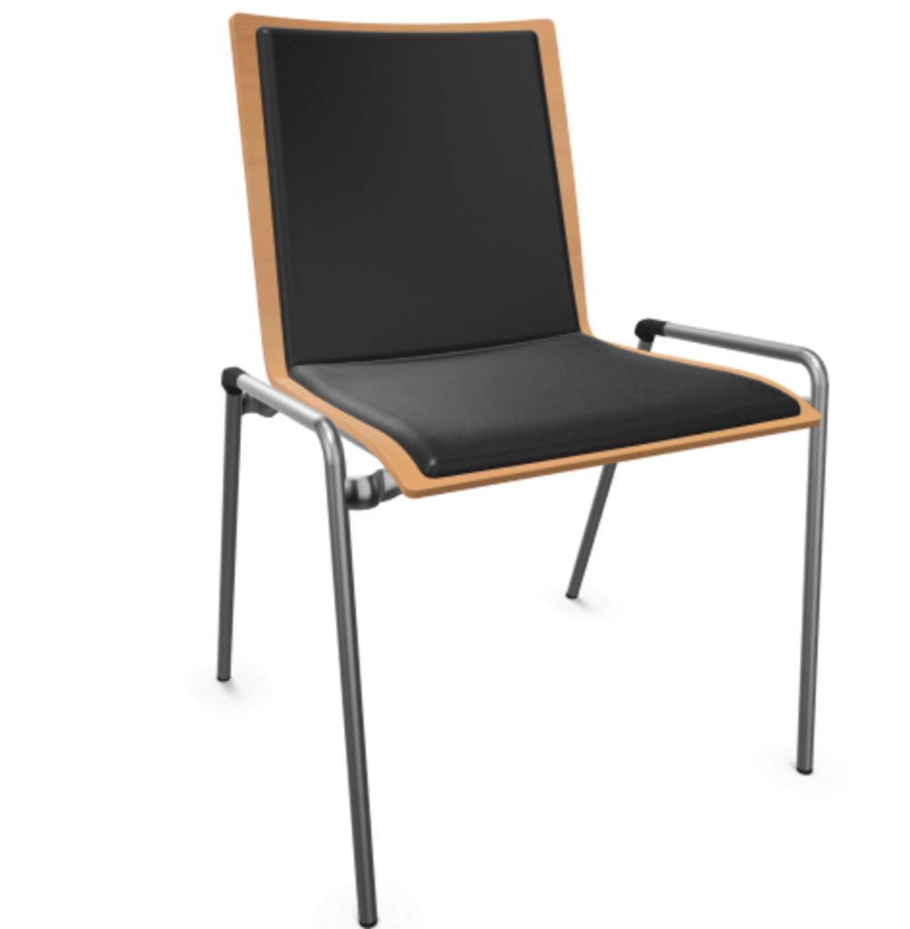 Thonet S 262 P-Buche Natur (TP 17) gebeizt I-LEDER I - Nero 622
